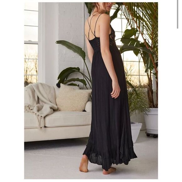 Free People Adella Maxi Dress - Lace Bodice, Cross straps open back – Excellent - Picture 6 of 12